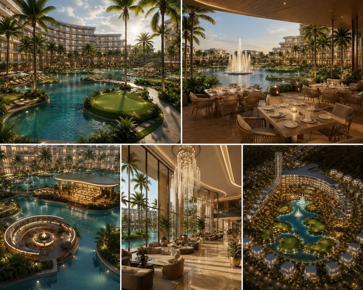 Hotel amenities collage